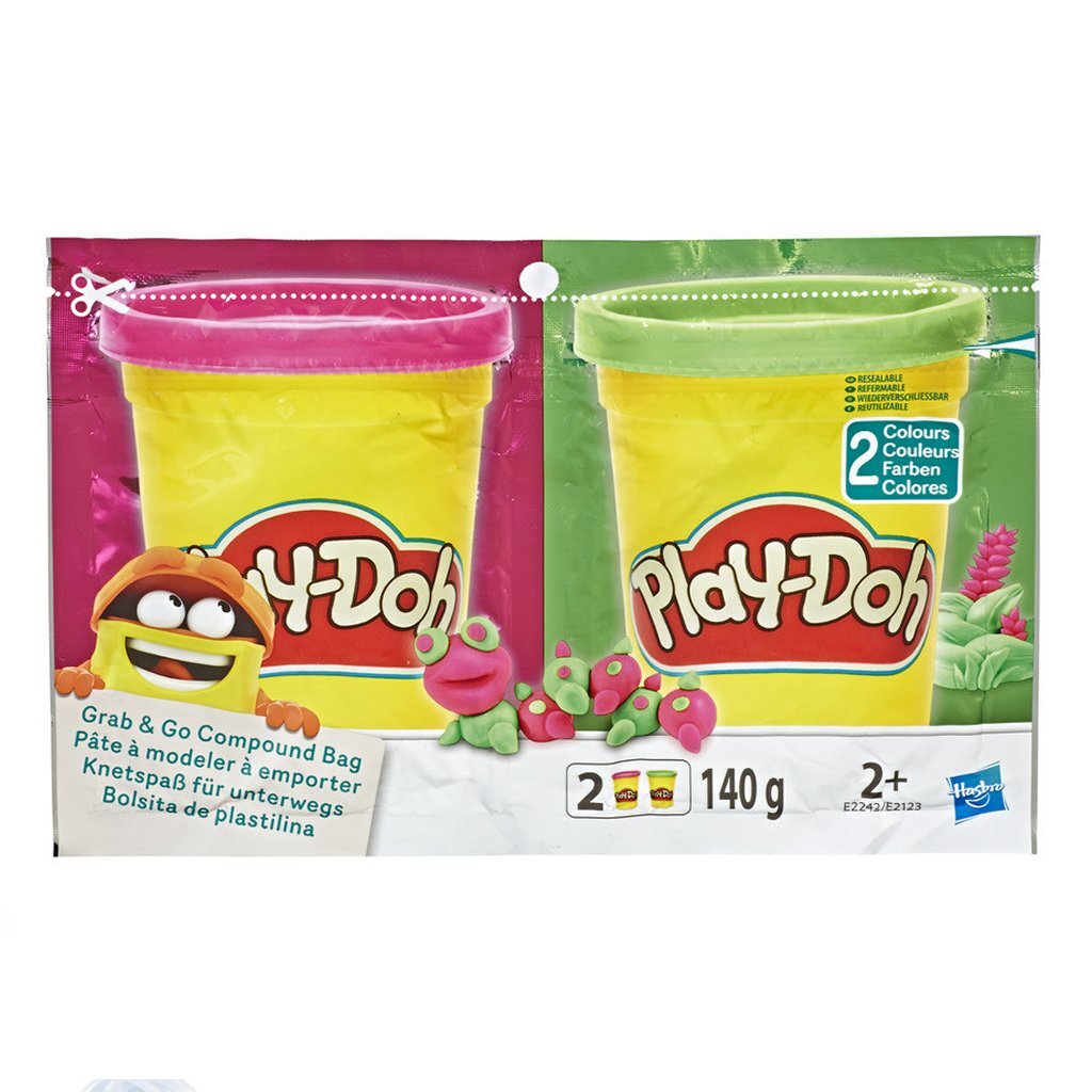 Play-doh grab and go compound tas + 2 kleuren klei
