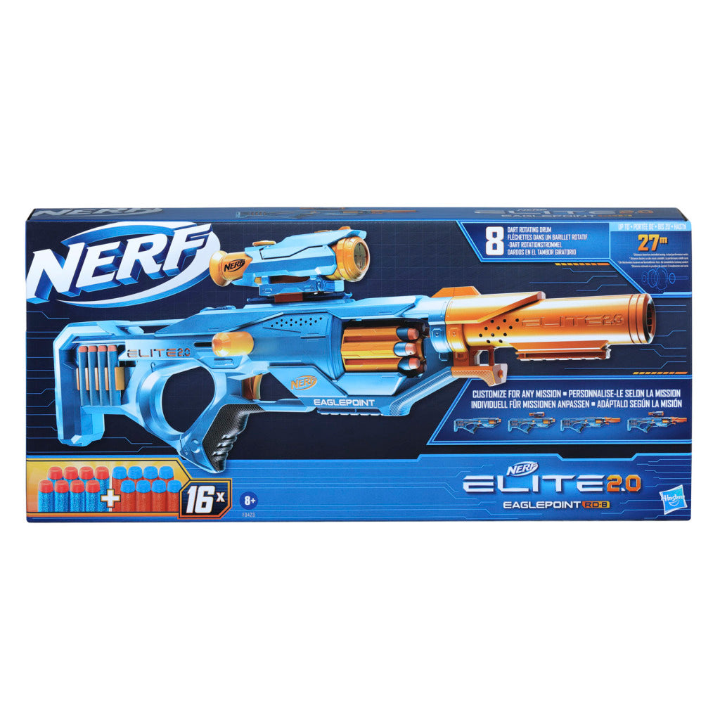 Nerf elite 2.0 eaglepoint rd8 blaster + 16 darts