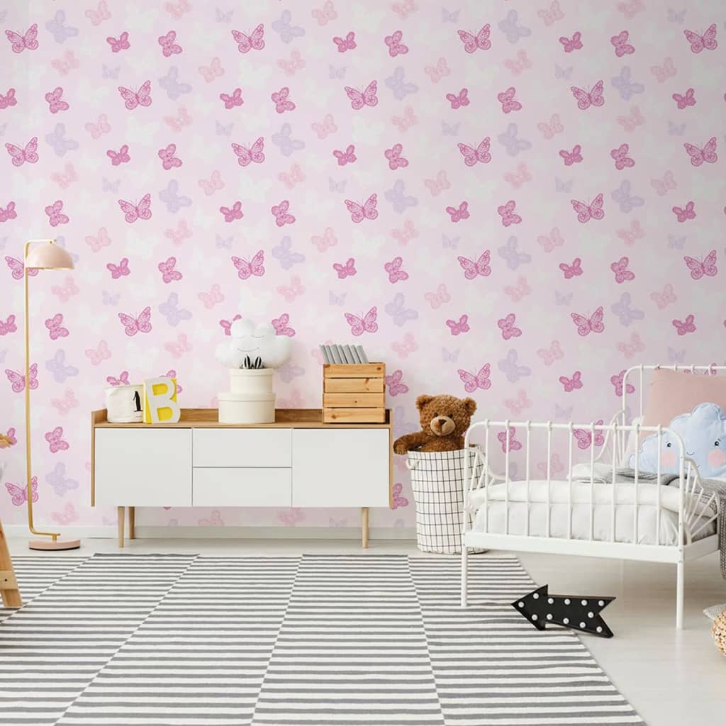 Noordwand Noordwand Behang @ Home Vlinder roze