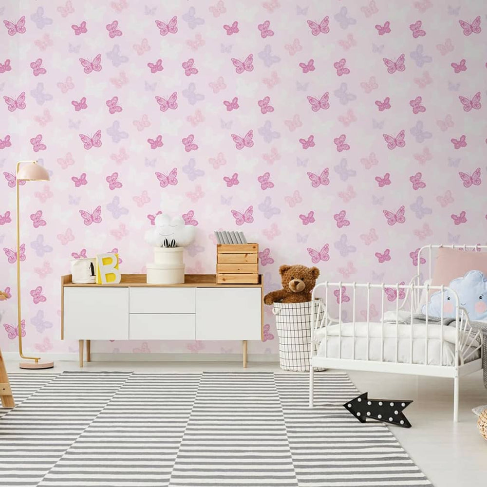 Noordwand Noordwand Behang @ Home Vlinder roze