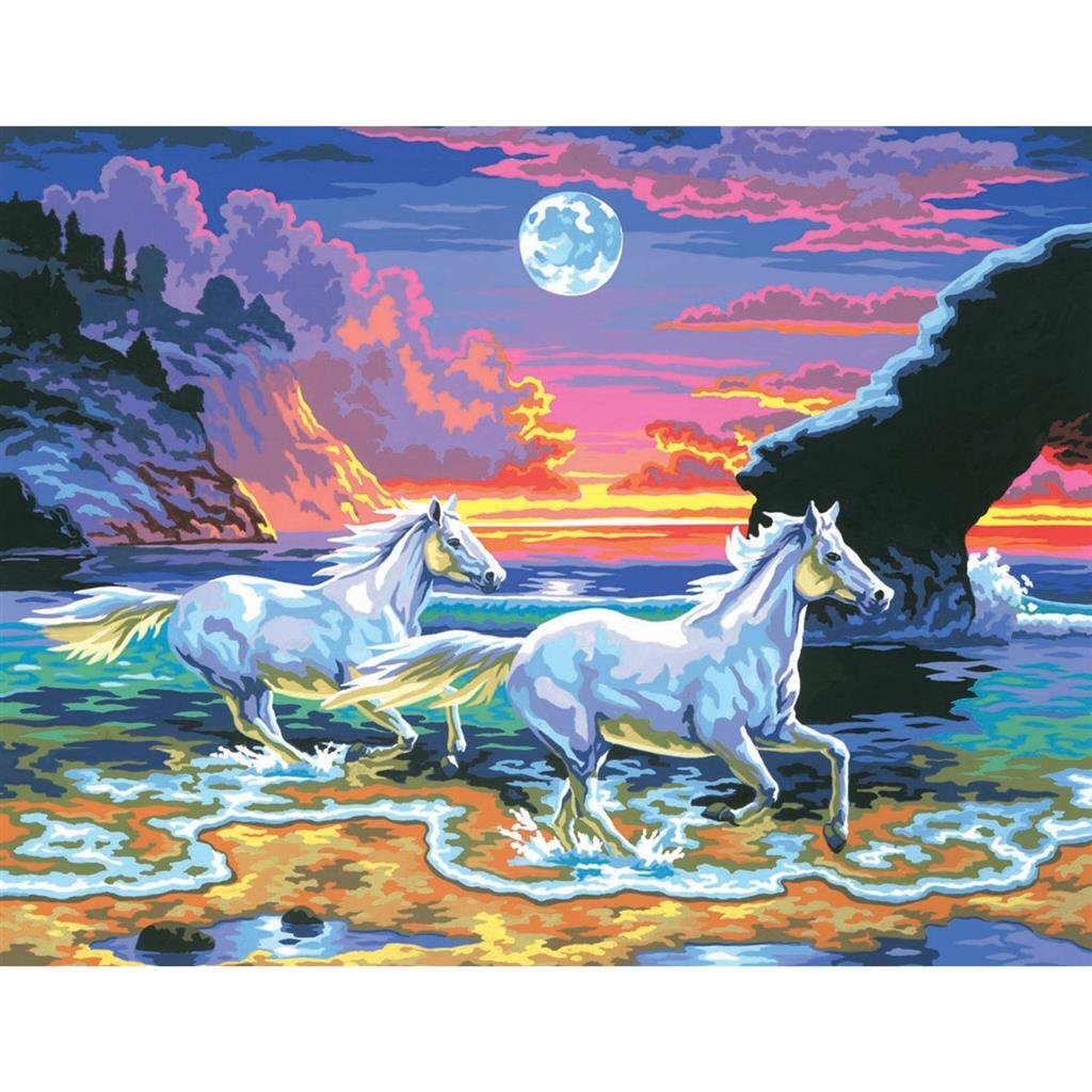 Basis Schilderen op Nummer Paarden op het Strand