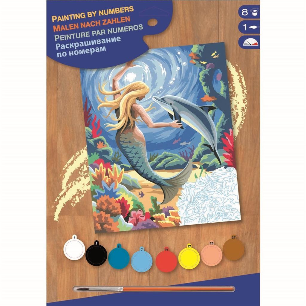 Basis Schilderen op Nummer Zeemeermin
