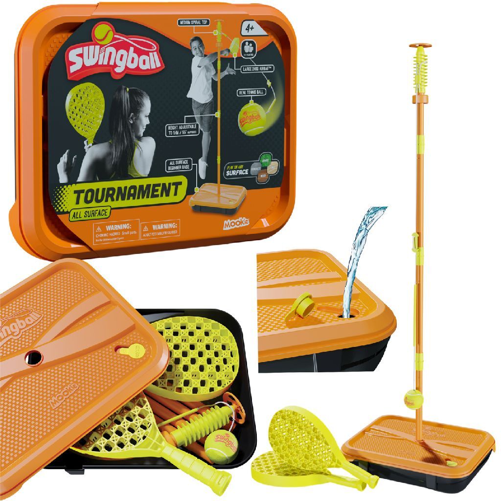 Mookie swingball-toernooi op een nieuwe basis