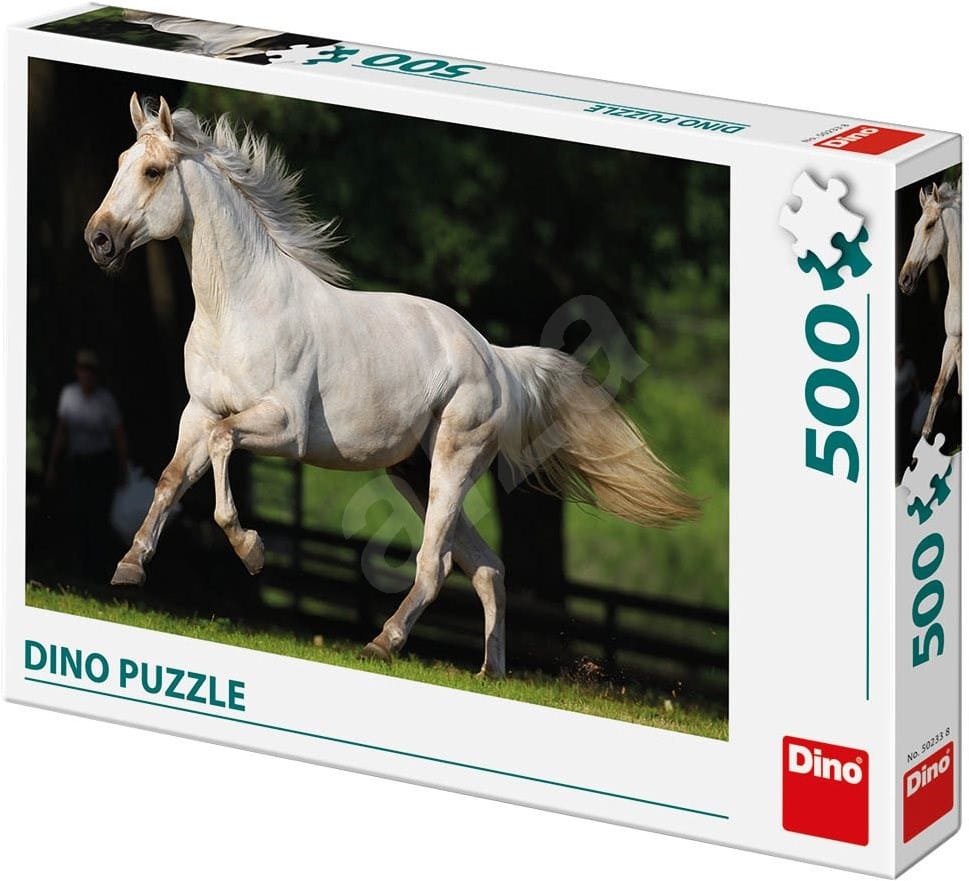Dinotoys dinopuzzel - wit paard in de wei - 500 stukjes