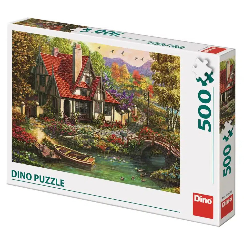 Dinotoys dinopuzzel - huisje aan een meer - 500 stukjes