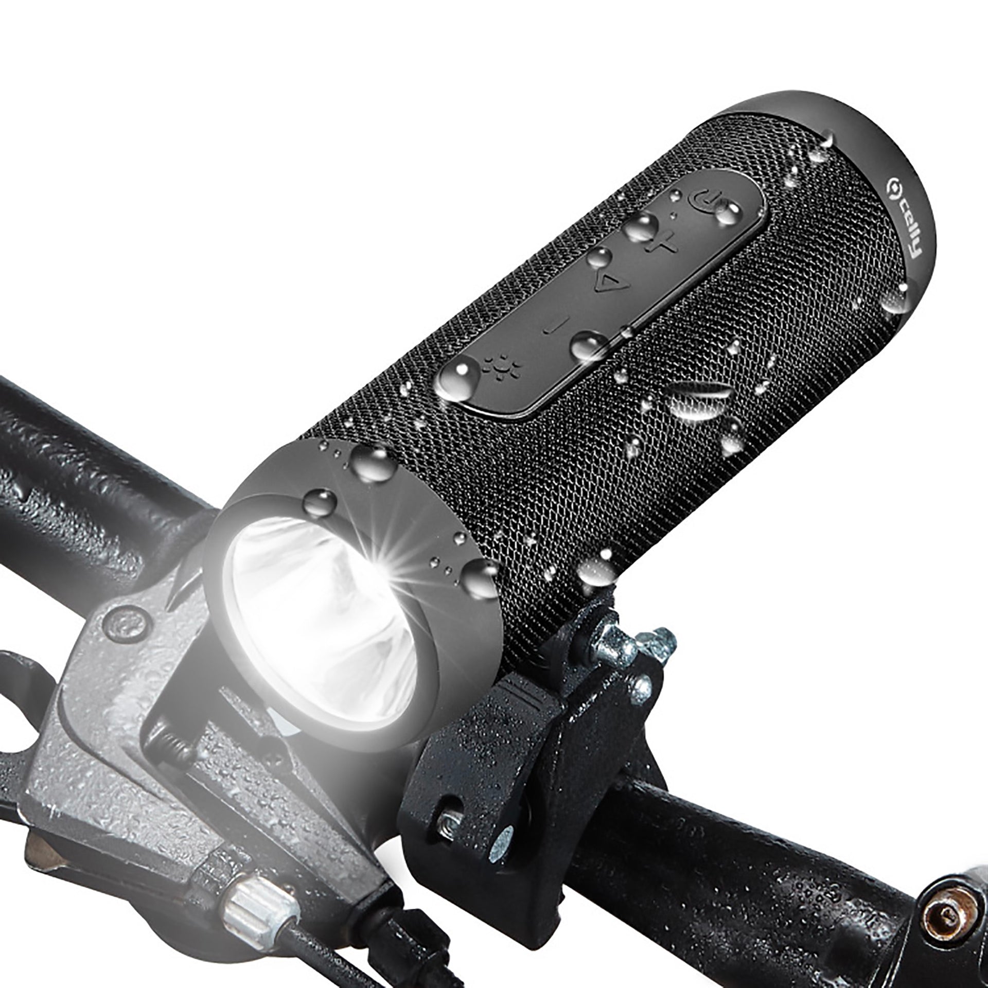 Draadloze speaker Celly Speakerbike met powerbankfunctie en krachtige zaklamp