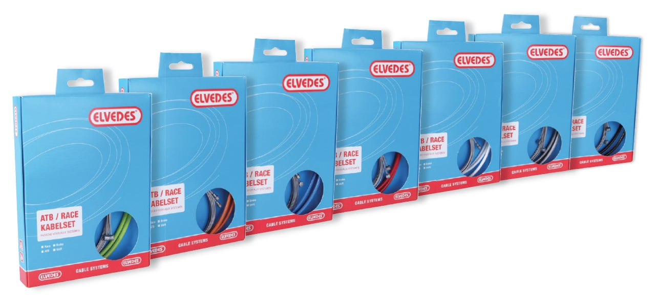 Schakel kabelkit Elvedes ATB Race compleet - wit (in doosje)