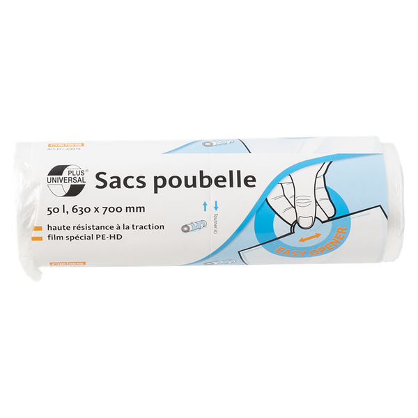 Deiss 1069645 - vuilzakken transpar. 50l 50st | 10 stuks
