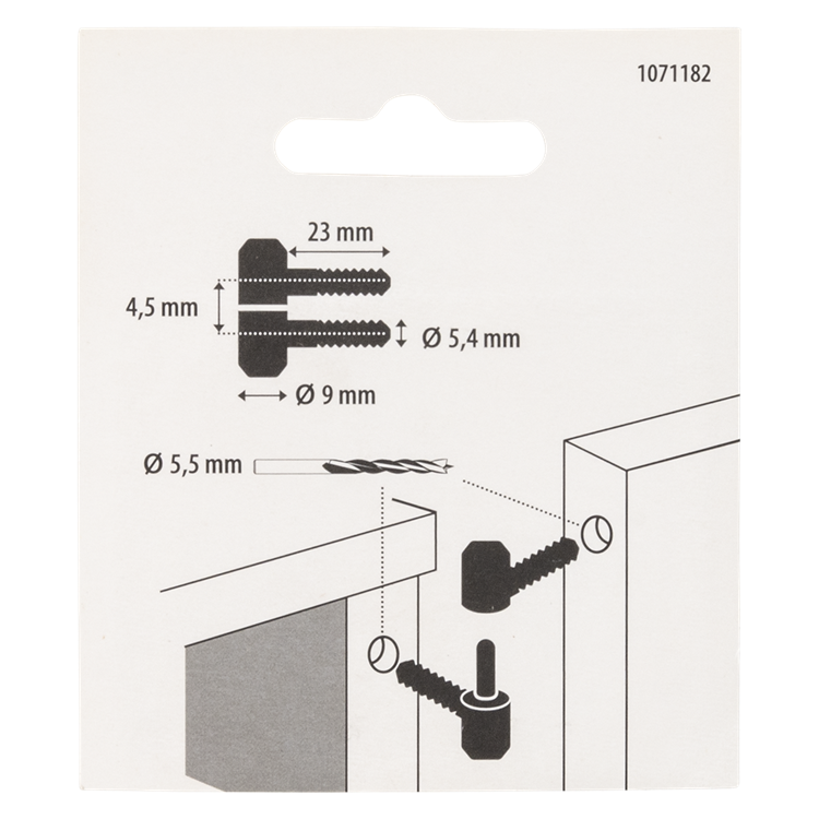Mack 1071182 - 2 meubel inboorpaumellen verzinkt ø 9 x 23 mm | 5 stuks