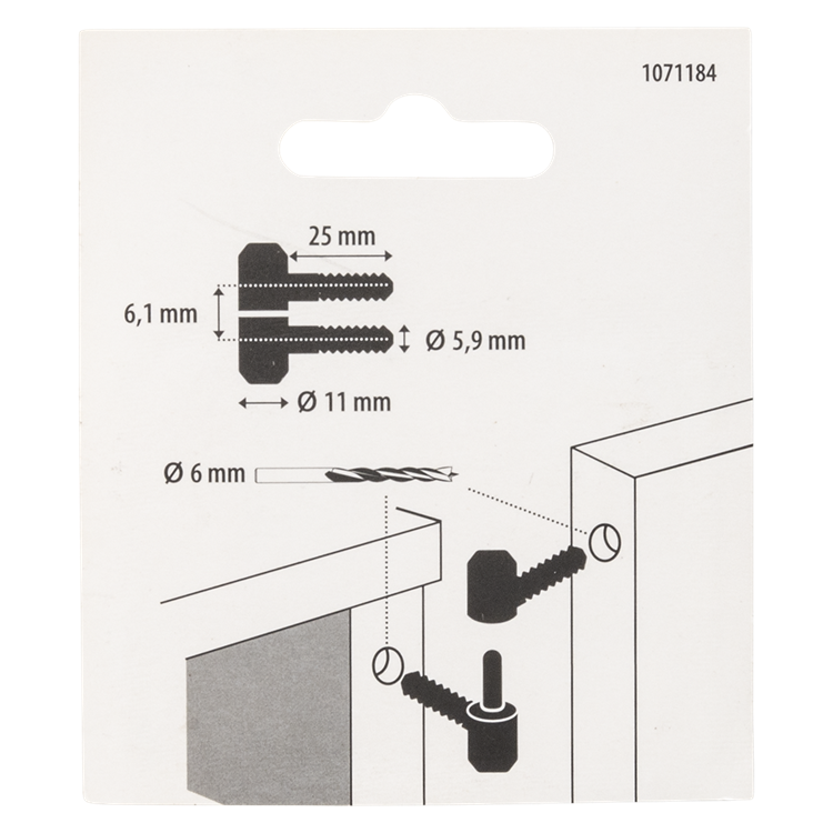 Mack 1071184 - 2 meubel inboorpaumellen verzinkt ø 11 x 25 mm | 5 stuks