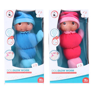 Mijn mooie poppenkamer pop gloeiworm 28 cm met licht en geluid 2 assorti