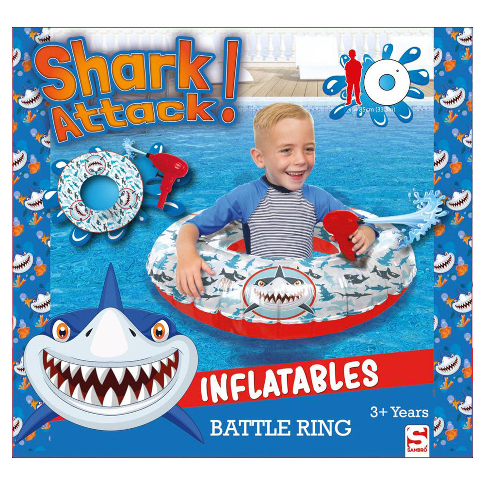 Sambro shark aanval battlering zwemband met waterpistool 85 cm