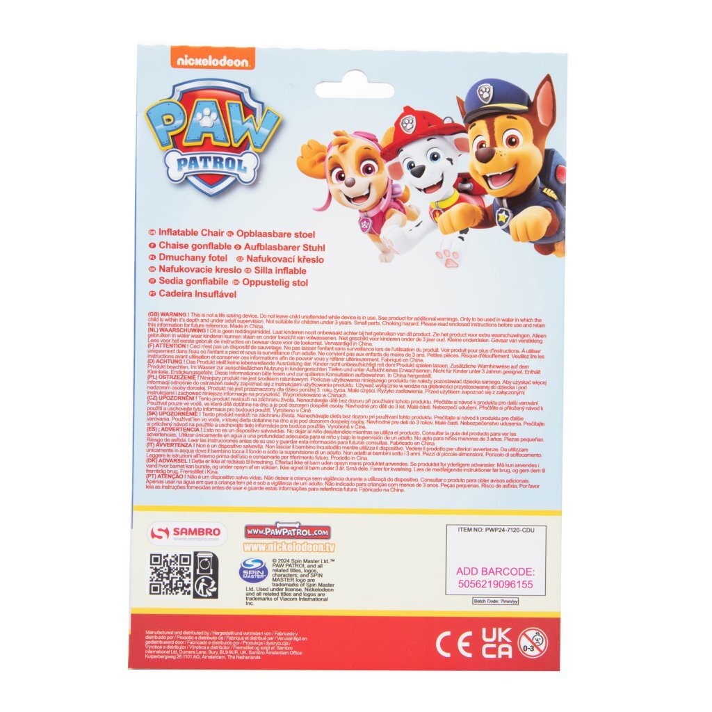Paw Patrol stoel opblaasbaar
