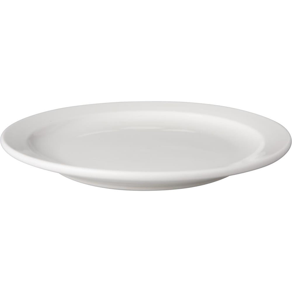 Mammoet bord smalle rand budgetline porselein wit 21cm (set van 6)