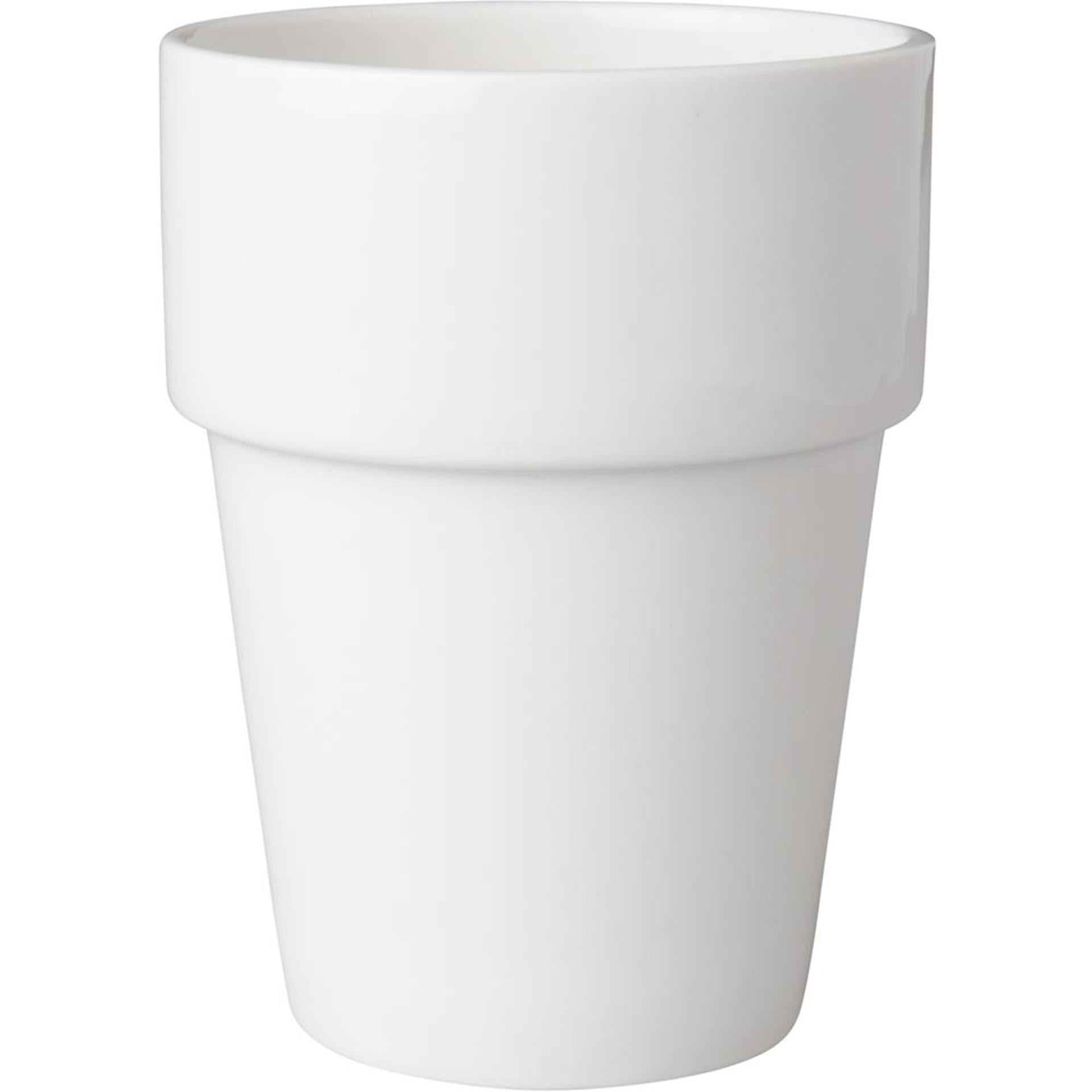 Mammoet melkbeker budgetline porselein 190ml wit (set van 6 ) dia7.5xh10