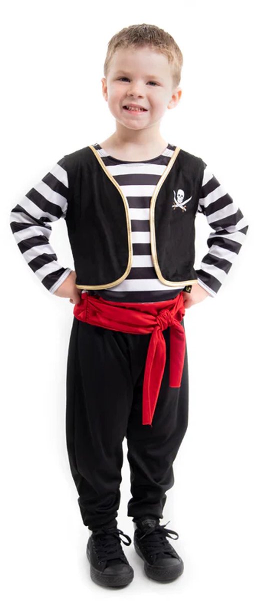Little adventures - pirate verkleedset – maat 98-104 - comfortabel wasbaar – piraten verkleedset voor kinderen