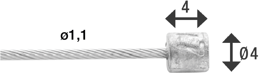 Elvedes cable intérieur engrenage inox 3.00M, mamelon 4x4mm, par 50, y compris pour Nexus