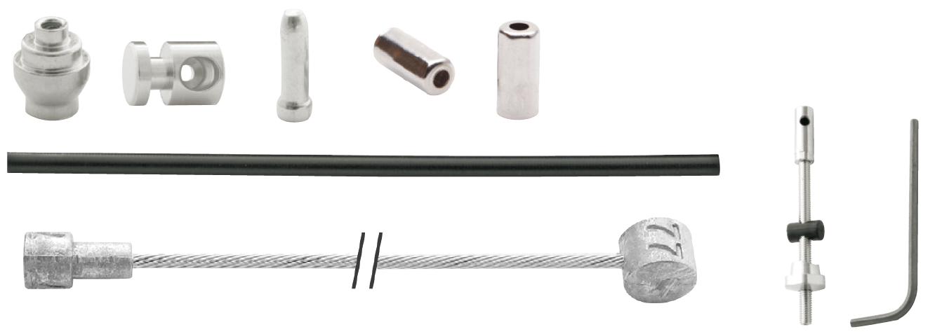 Kabelset Elvedes Trommelrem 1.70M 2.35M Rvs Zwart