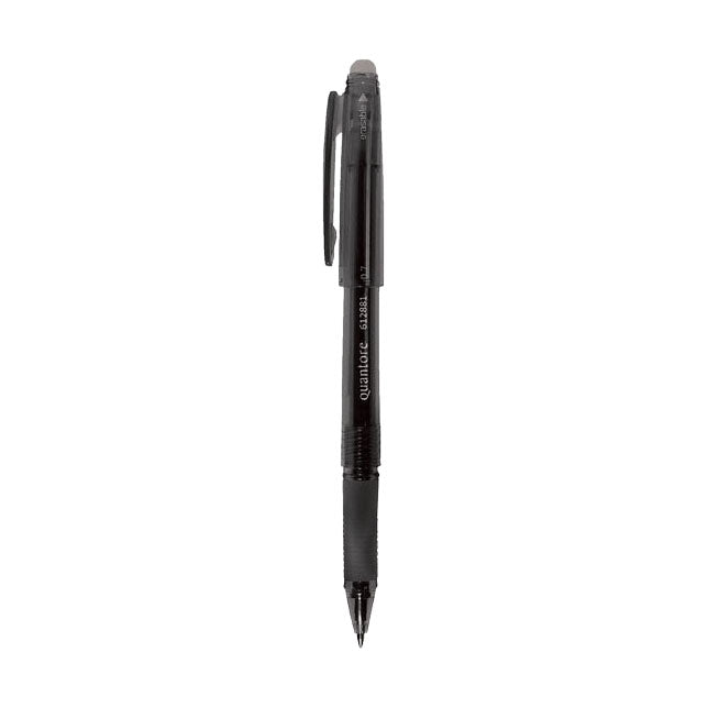 Quantore gelpen erasable 0.7mm zwart 12st.