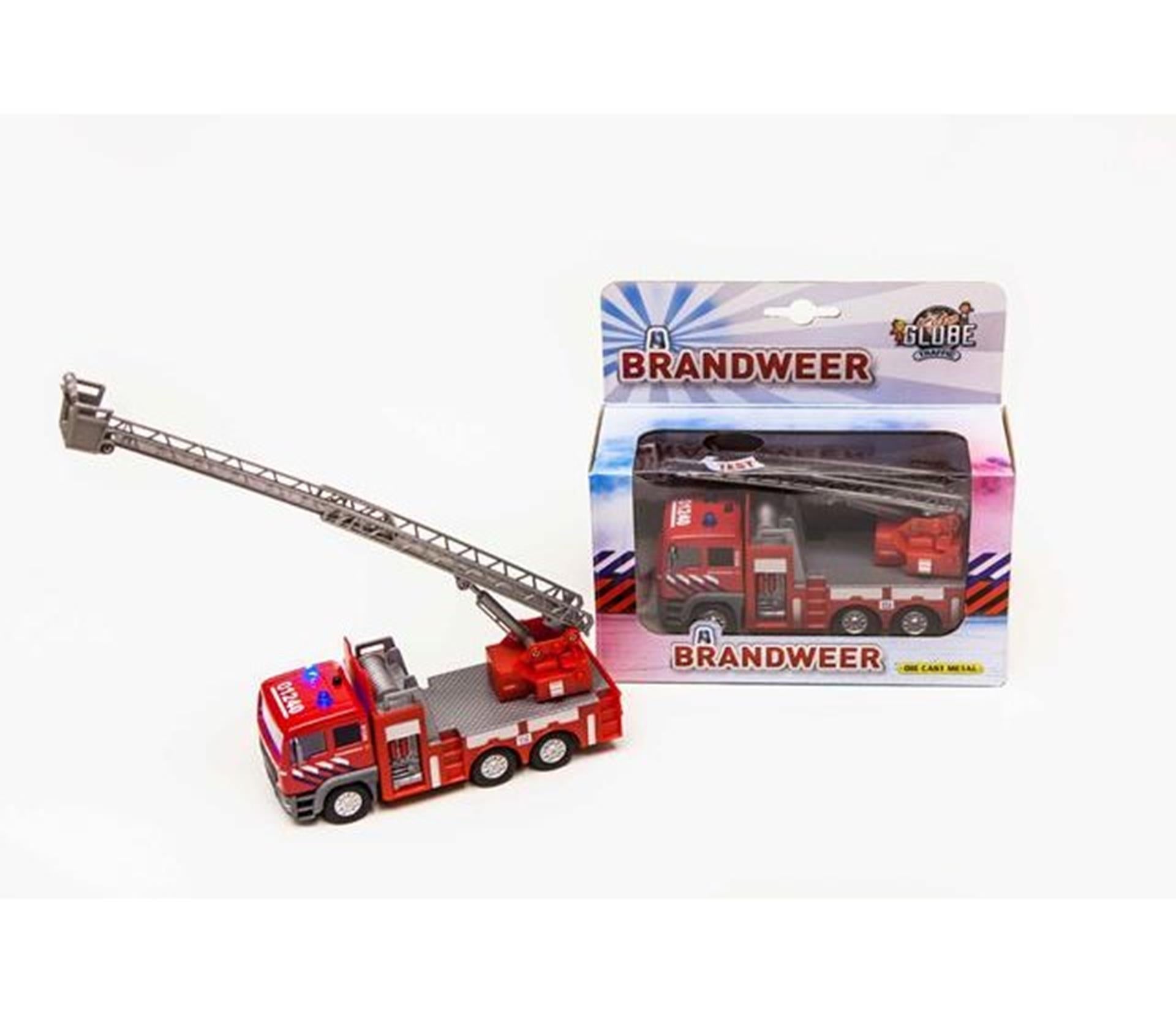Kinderbol Globe Gegoten Brandweer Ladderwagen NL, 16cm