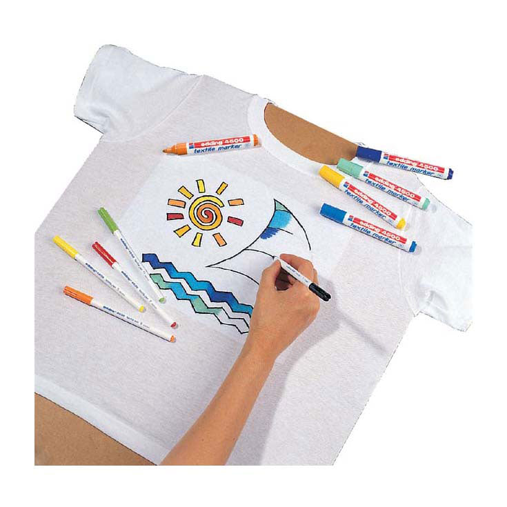 Quantore viltstift edding 4500 textiel rond zwart 2-3mm