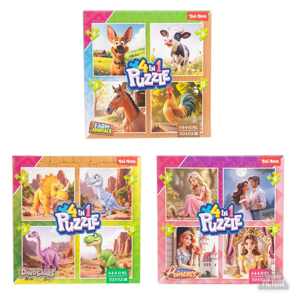 Toi-toys games legpuzzel 4-in-1 3 assorti