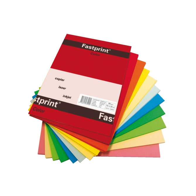 Quantore kopieerpapier fastprint a4 120gr 10kleuren x10vel 100vel