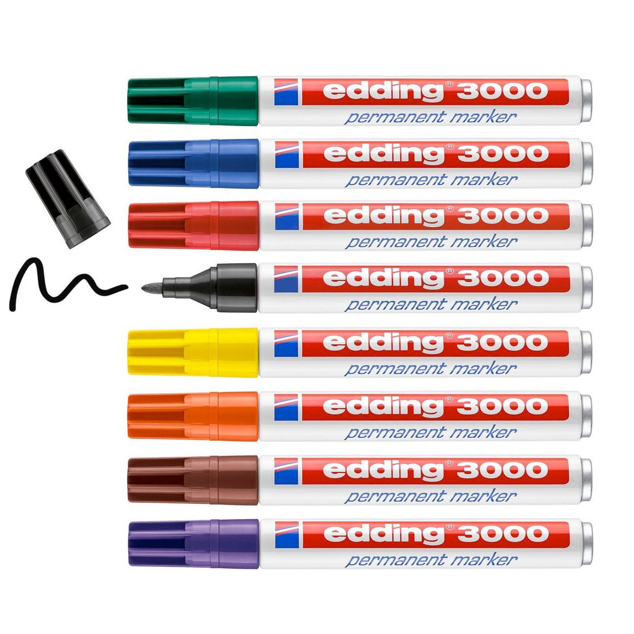 Quantore viltstift permanent edding 3000 rond 1.5-3mm, 10st.