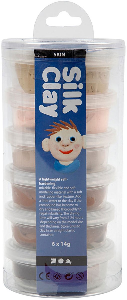 Silk clay , huidskleur, 6dlg.