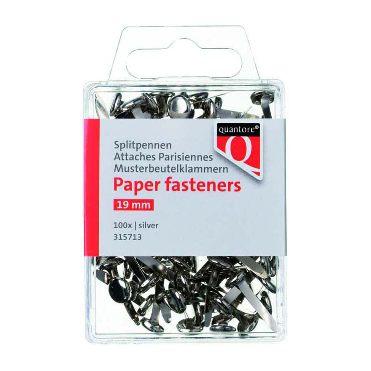Quantore splitpennen zilver 19mm, 100st.