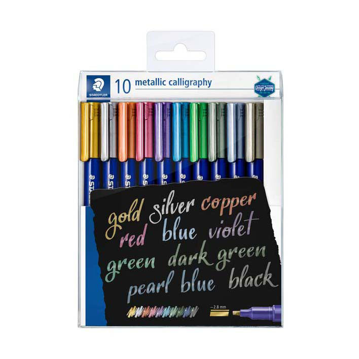Staedtler metallic calligraphy pen set 10 kleuren