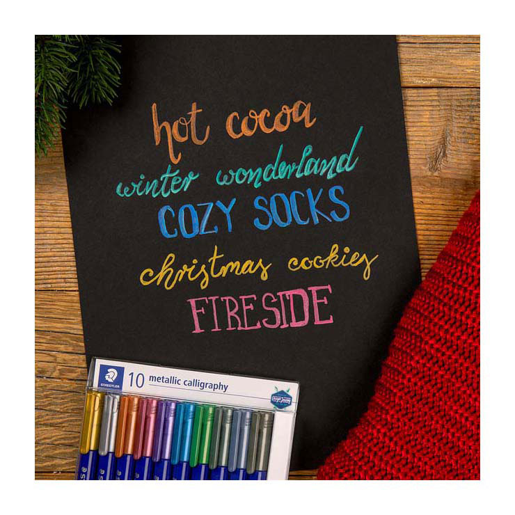 Quantore kalligrafiepennen metallic set - 10 kleuren