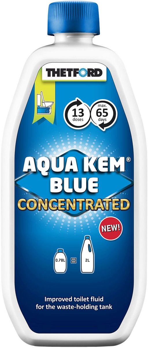 Thetford aqua kem blue geconcentreerde toiletvloeistof 780 ml