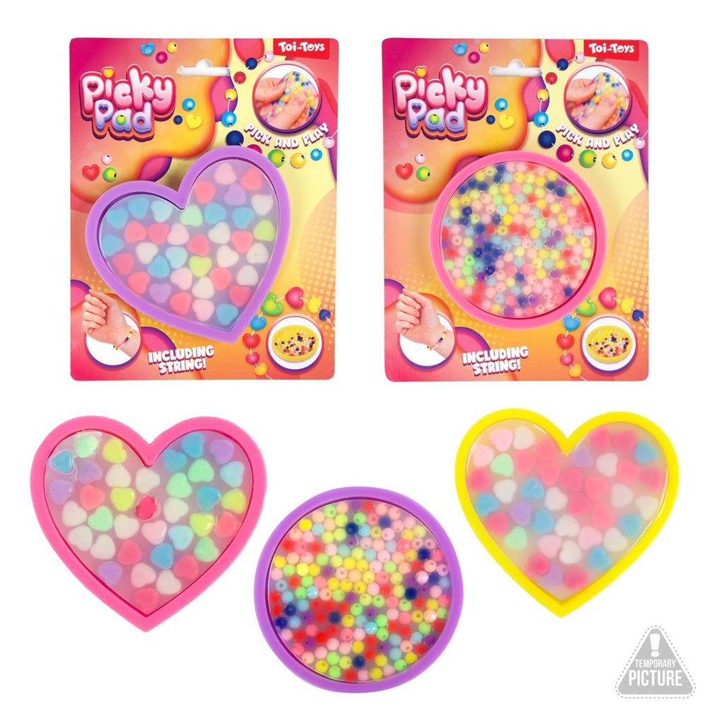 Toi-toys fun picky pad hart cirkel met kralen 6 assorti