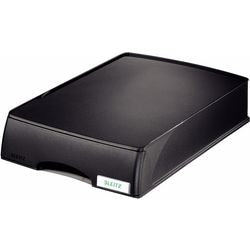 Brievenbak met lade leitz plus rubbere antislip voetjes a4 234x325x53mm zwart