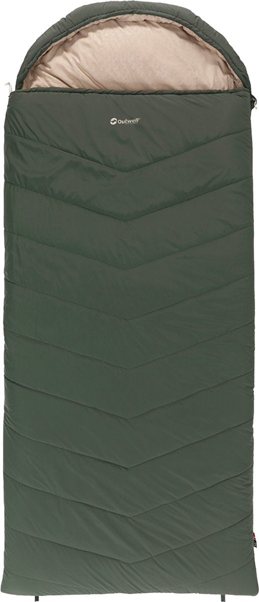 Outwell caldera lux xl green slaapzak dekenmodel +8 c 220 x 100 cm