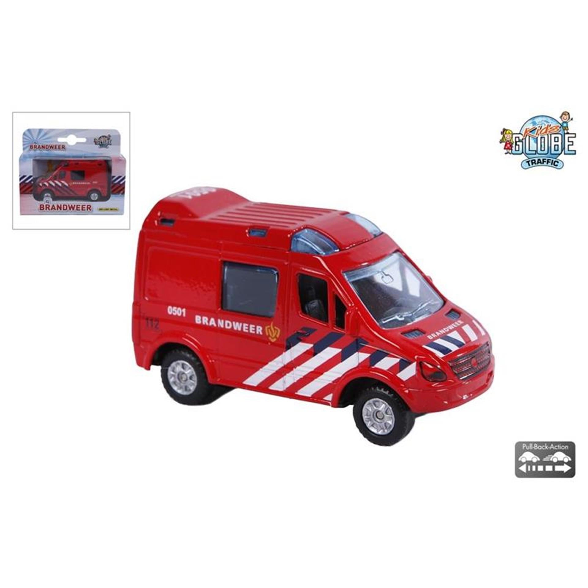 Kinderbol Gegoten Brandweerauto, 8cm