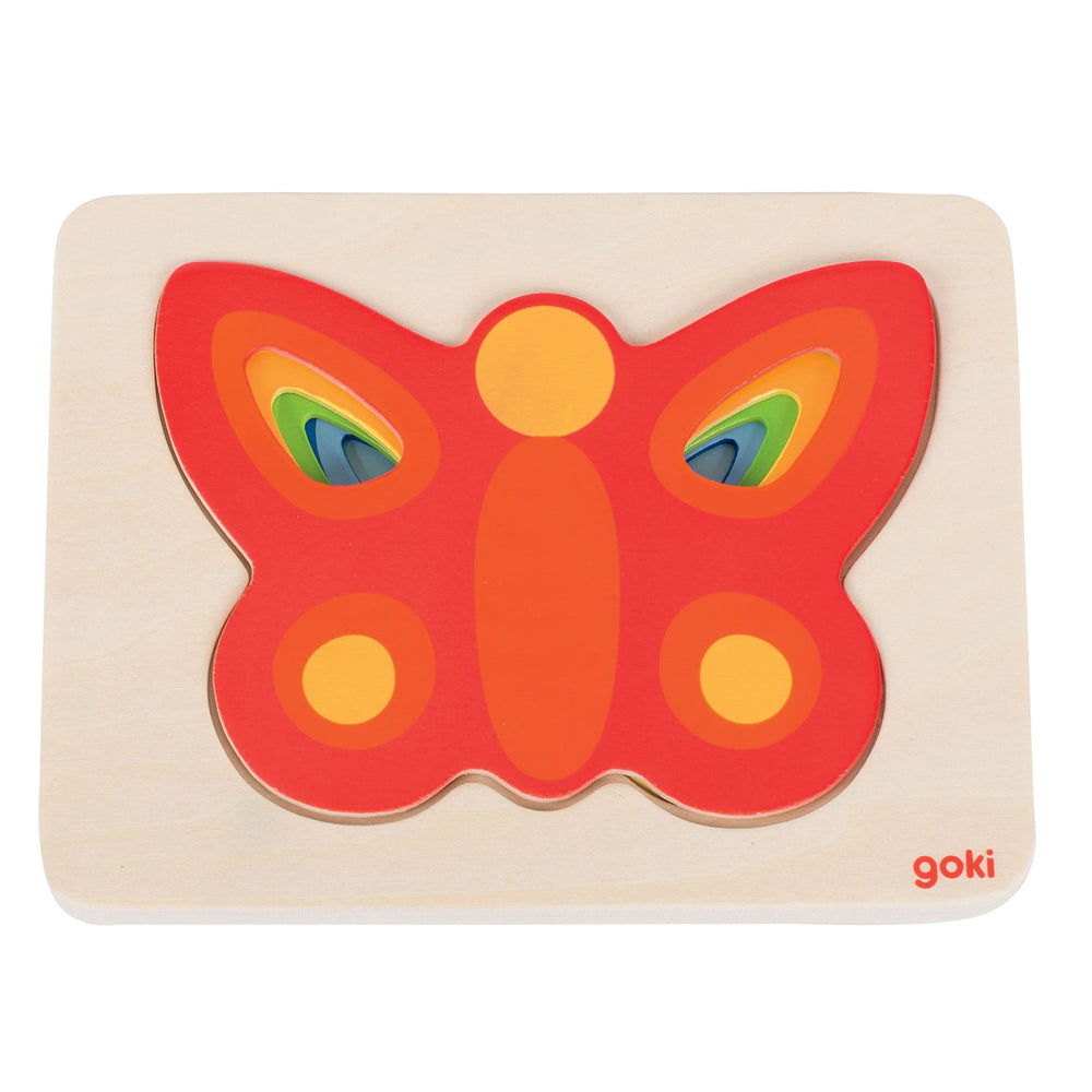 Goki lagenpuzzel vlinder, 5 lagen