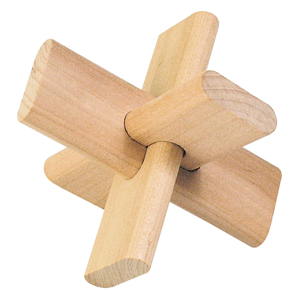 Goki houten denkpuzzel in katoenen zakje
