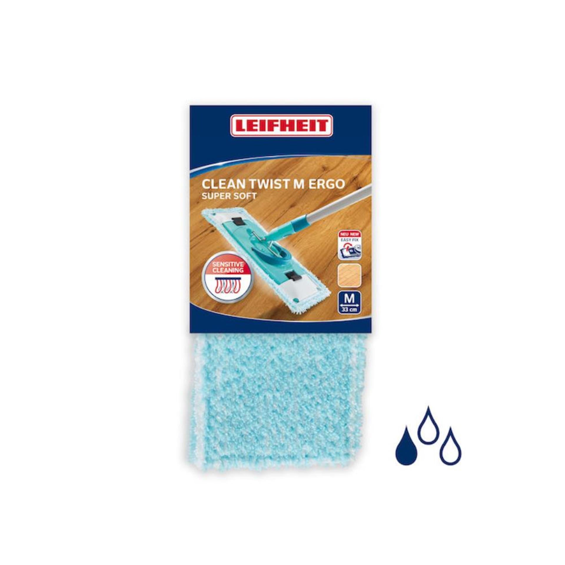 Leifheit vervangingsdoek clean twist klittenband vloerwisser m ergo - 33 cm superzacht