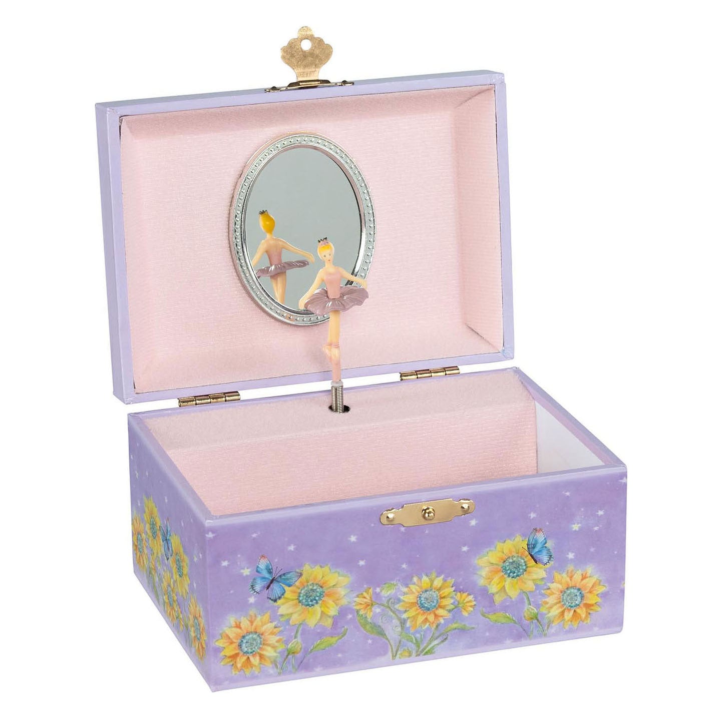 Goki muziekdoos ballerina bloemen paars