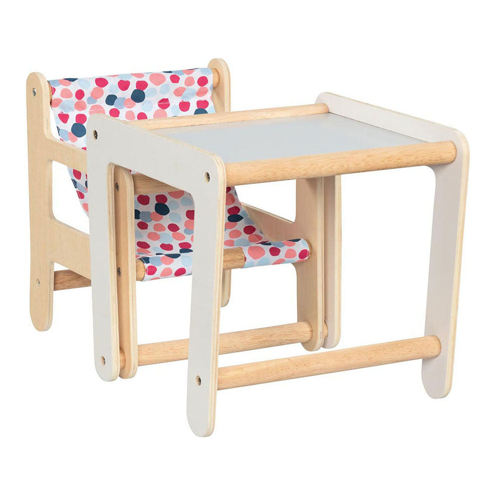 Goki houten poppenstoel met tafel 2in1