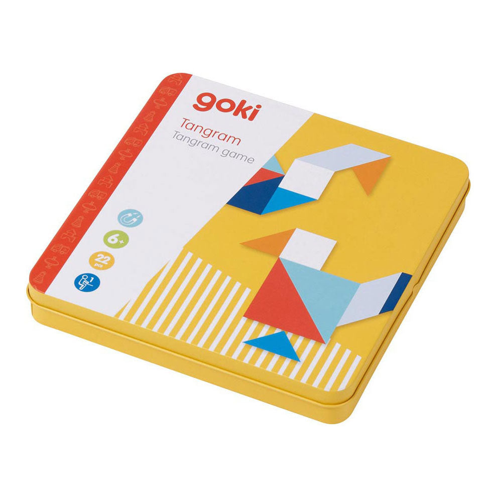 Goki houten tangramspel in blik