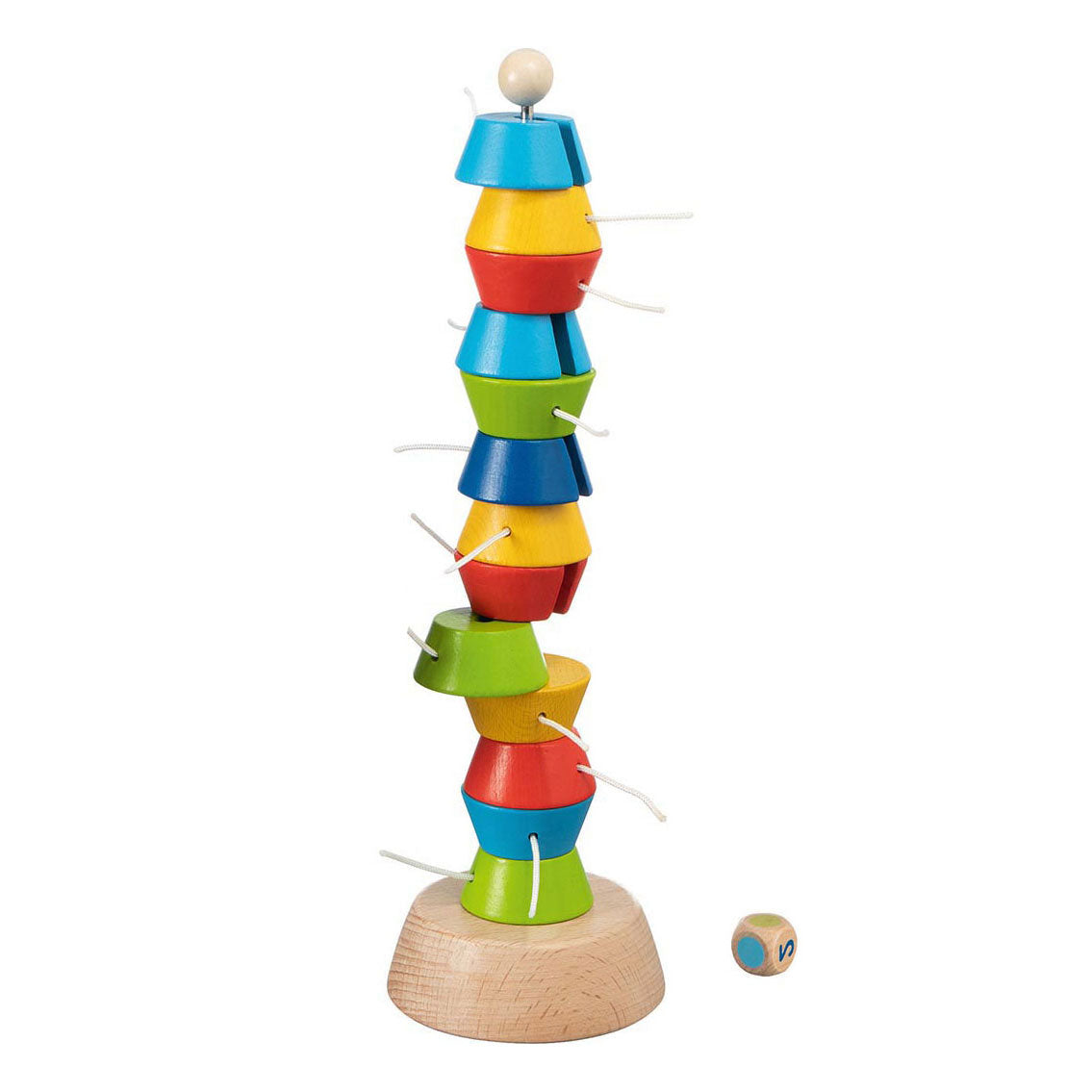 Goki houten wiebeltoren spel, 15dlg.