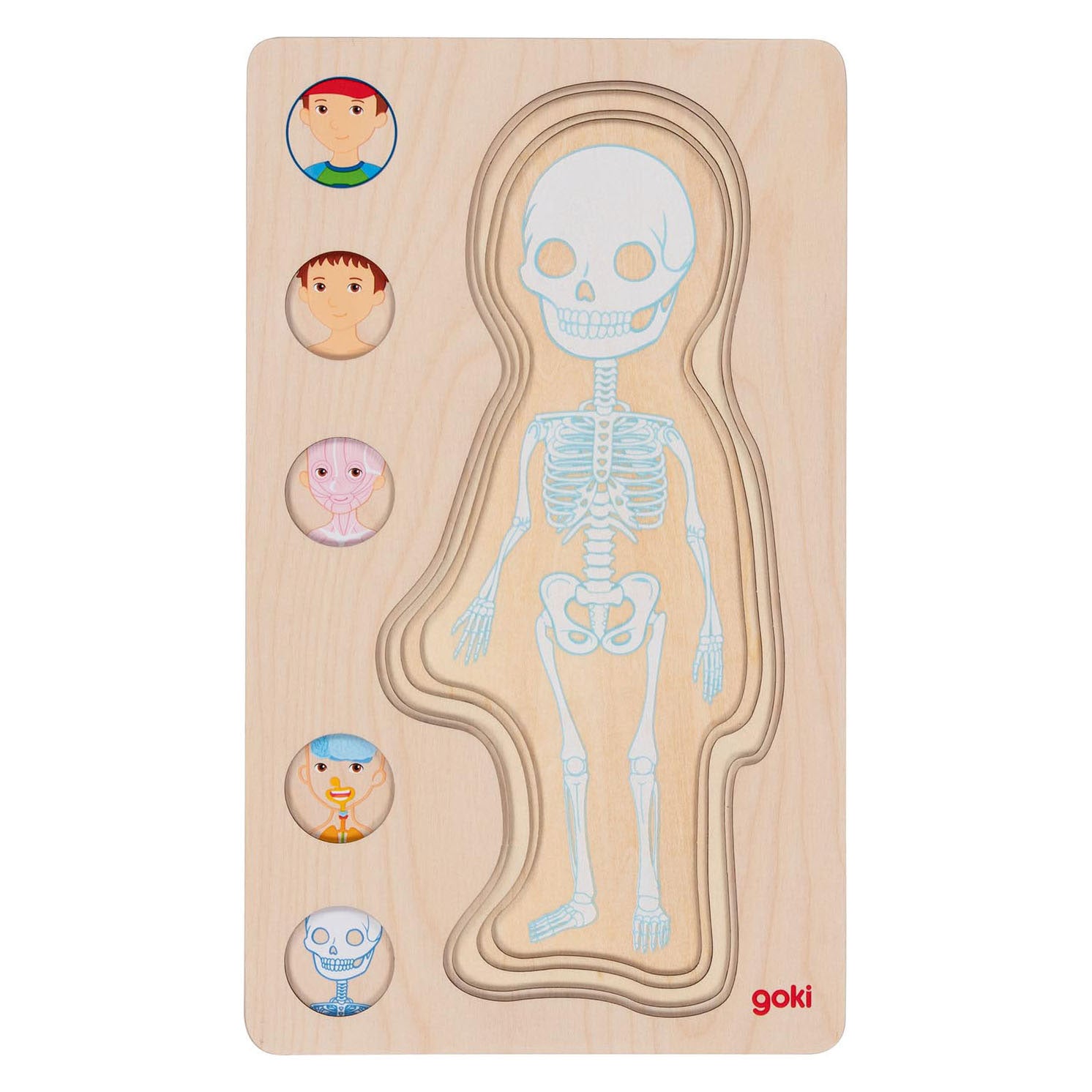 Goki Wooden Layer Puzzle Human Body Boy, 29 pcs.