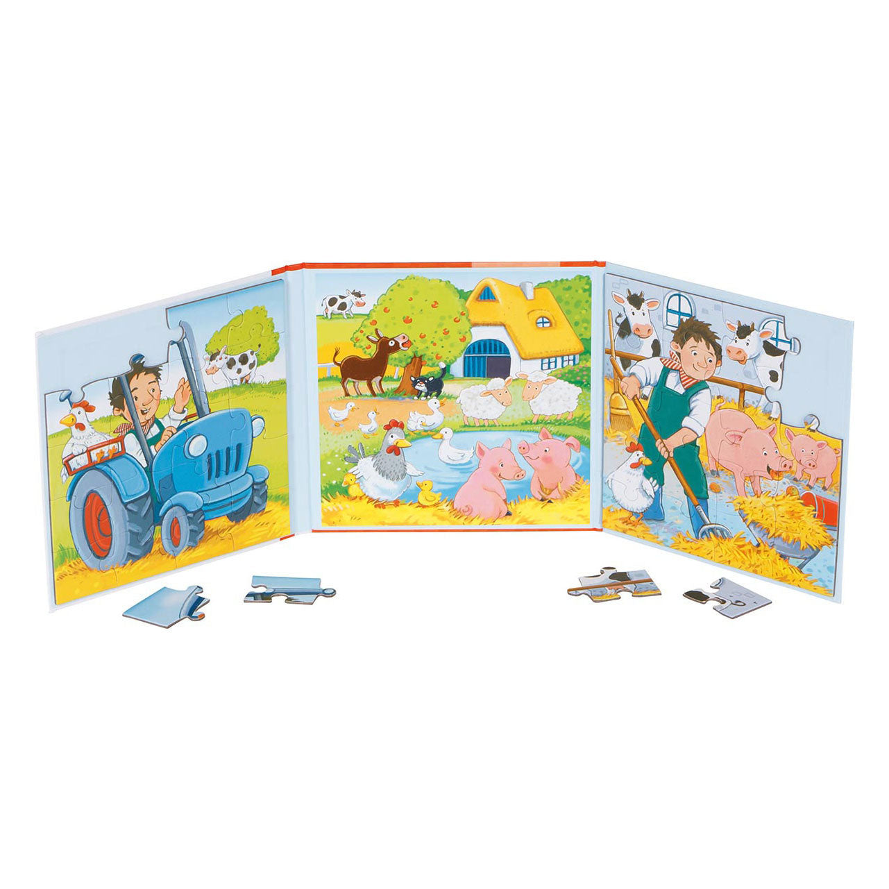 Goki magnetisch legpuzzelboek boerderij, 40st.