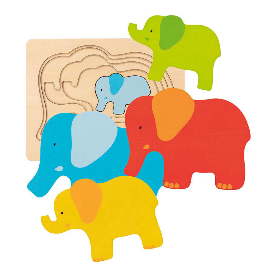 Goki houten lagenpuzzel olifant, 5e.
