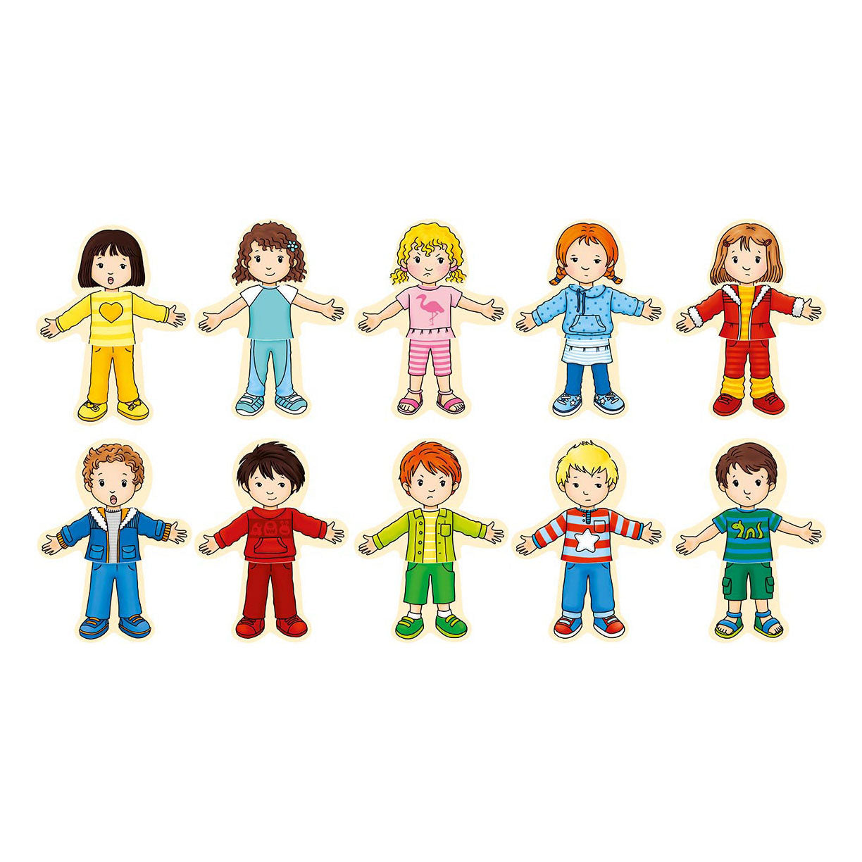 Goki houten aankleedpuzzel jongen en meisje in houten kist, 36st.