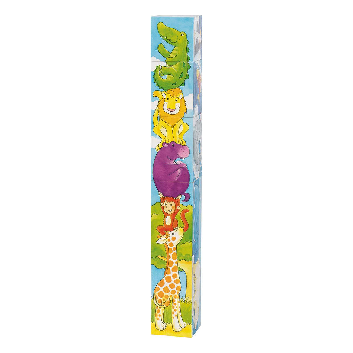 Goki houten blokpuzzelsafari, 5st.