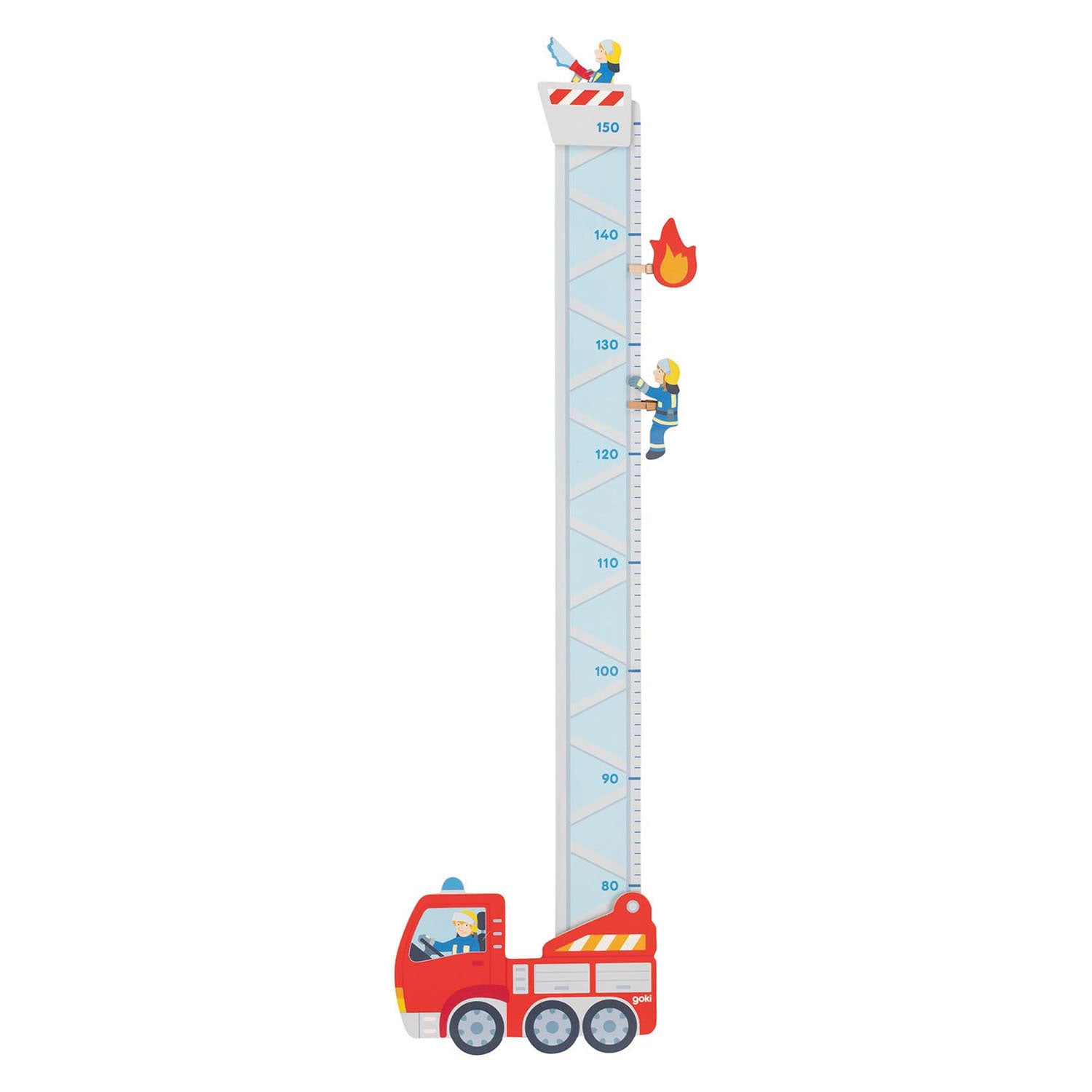 Goki meetlat: brandweer l94cm, met 2 knijpers, hout